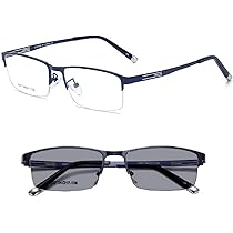 Amazon | [REONAS] ブルーライトカット メガネ + 調光 変色 リムレス