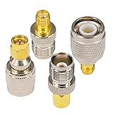 leeyovk 4PCS SMA-TNC RF同軸アダプタ、SMAオス・メス⇔TNCオス・メス4Gルーターコネクター 4GアンテナアダプターSMAアンテナCBアンテナハムラジオCBラジオPCIワイヤレスWifiルーターアンテナWlanLan用