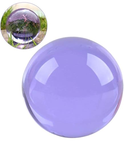 Amazon.co.jp: 多色透明 水晶玉 60mm クリスタルボール 装飾品 (紫色