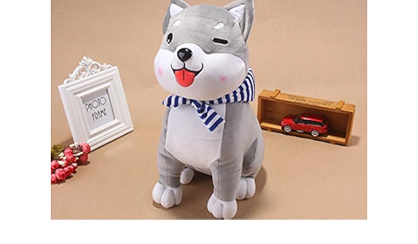 Amazon Huaqingpiju Jp 赤ちゃん秋田犬ぬいぐるみぬいぐるみ秋田犬子供のおもちゃ人形 グレー 45cm メイキングトイ おもちゃ