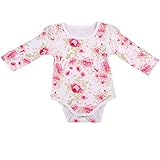 (ラランドリー) laraandlory ベビー服 カバーオール ロンパース 長袖 花柄 新生児 幼児 女の子 (70cm/0-6ヶ月, ピンク)