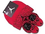 (Jordan)ジョーダン ベビー Elephant 新生児 帽子＆ソックスシューズ セット (赤黒) [並行輸入品]