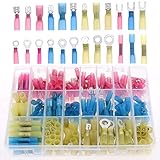 Glarks 240pcs 22-16 16-14 12-10 Gauge Nylon Heat Shrink Waterproof Electrical Insulated Quick Splice