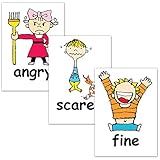 フラッシュカード【形容詞（人の気持）】■A４サイズ ■ラミネート加工■ 英語カード.com Flashcards, English word cards (Adjectives-Human mind) ■A4 size, laminated■