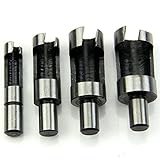 Idealhere4 本入炭素鋼製 プラグ カッター切削ドリル ビット工具セット 10 mm シャンク 木工用