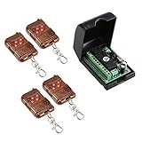 walmeckワイヤレスリモートコントロールスイッチスマートホーム433 MHz RF DC 12 V 4 CHリレー受信機送信機