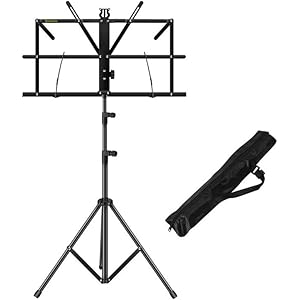 Ennbom 譜面台 楽譜スタンド 折りたたみ式 ポータブル キャリングバッグ付き