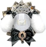 [efShop] 缶バッジ用 ロゼット【うさ耳 黒×ドロップ】痛ロゼット 推し活 うさぎ 缶バッジ 57mm 76mm (ブラック, ドロップ)