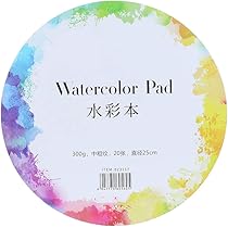 Amazon | 水彩紙 ホワイト 20枚入り/24枚入り 円形/四角形 中目
