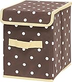 不二貿易 インナーボックス タイプC 蓋付き 18.5×25×25cm ドット ブラウン 22687