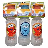 3 Sesame Beginnings Baby Bottles 9 oz Elmo Cookie Monster BPA Free [並行輸入品]