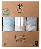 Kishu Baby Organic Bandana Bibs Set E, Reversible Organic Dribble Bibs 3-pk, One Size Multicolor by 