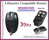 Liftmaster 94335e交換用リモート制御互換リモートコントロール交換用送信機、433.92 MHzローリングコード