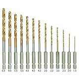 鉄工用 13pcチタンコーテング ドリルビットセット WHSDJ0015 [並行輸入品]
