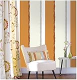 HaokHome 405 現代のストライプの壁紙ロールオレンジ/ホワイト/クリーム/グレーグラデーション不織布壁画ベッドルームの家の壁の装飾のための53cm×10m(並行輸入品)