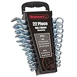 Stalwart 75-HT3009 Combo SAE & Metric Wrench Set with Carry Case, 22 Piece by Stalwart