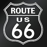 【カッティングステッカー アメリカ ルート66（Route 66） 2枚組 幅約15cm×高約16cm カラー：白（ホワイト）】ハンドメイド 国道66号線 道路標識 アメリカ アメリカン ウインドウス