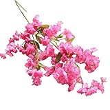 人工桜チェリーブロッサムシルクフラワー花嫁 OVERMAL フラワーガーデンホームガーデン装飾 (ホトピンク)