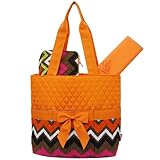 Multi Color Chevron Print 3pc. Diaper Bag (Orange) by NGIL [並行輸入品]