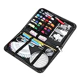 Dagly(TM) キルティングハンドソーイングステッチ旅行家庭用裁縫キットPUレザーケースセットfor 91Pcs多機能ソーイングボックスキット