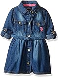 米国ポロ協会。ベビー女の子クラシックデニムドレスwith Faux Suede Braidedベルト カラー: ブルー
