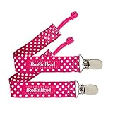 BooginHead PaciGrip Pacifier Holder TWIN PACK in Pink Polka Dot by PaciGrip