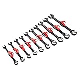 Stanley Proto JSCRM-10S-TT Tether-Ready 10-piece Black Chrome Metric Non-Reversible Combination Ratc
