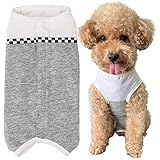 KUVEELA PET 術後服 犬 服 犬用品 術後ウェア 術後カバー服 エリザベスカラーの代わる 保護服 雄 雌兼用 避妊 離乳 傷口保護 皮膚病 通気 夏用 小型犬 中型犬（グレー＋ホワイト、Ｓ）