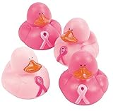 Vinyl Pink Ribbon Rubber Duckies (12 Pack) 2". Vinyl. by Fun Express [並行輸入品]