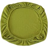 Yikko ストレッチスパンデックスベルベットチェアカバー14.96-20.47インチオフィススイベルチェアソフトクッションカバー洗濯機で洗えるプロテクター家の装飾、ダイニングルームバー結婚式のパーティーの装飾 (イエローグリーン)