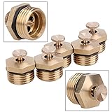 Demiawaking 真鍮スプリンクラー 1/2 " 灌漑ノズル 冷却ミストスプリンクラーヘッド 調節可能　ミスト・噴霧・灌漑・散水用具 園芸 5個入り