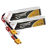 【2セル】Tattu 450mAh 75C 2S1P 7.4V Lipoバッテリー XT30プラグ マイクロFPVドローン用【2個セット】