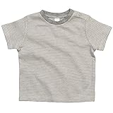 (ベイビーバグズ) Babybugz 赤ちゃん・ベビー用 ボーダー柄 半袖 Tシャツ (3-6ヶ月) (ホワイト/ヘザー)