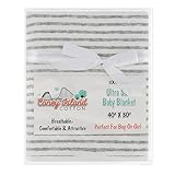 Coney Island Cotton - 30'' By 40'' Ultra Soft Baby Blanket 100% Cotton Perfect Baby Shower Gift (Gre