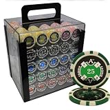 MRC 1000pcs Ace CasinoレーザーPoker Chipsセットwithアクリルケースカスタム構築