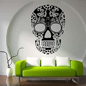 Amazon Yanqiao ウォールステッカー 十字架とスカル がいこつ はがせる壁紙 おしゃれでかっこいい シール式 壁飾り ウォールステッカー オンライン通販