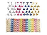 Decorative 152 Pc Birthday Candles Set with easy-to-use Holders angel flames with coloured Birthday 