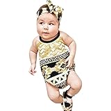 Ochine　幼児　新生児　ロンパース＋ヘアバンド　2点セット　ミルクシルク生地　タッセルススタイル　男の子＆女の子　子供服　セットアップ 　春　夏　4サイズ選べる (M、6-12月)