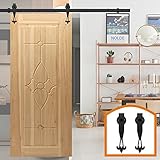 HomeDeco Hardware アウトセット引戸 吊り引き戸 レール 家具 金物 アイアンバー インテリア内装 6.6 FT (2.00メートル) シングルドア