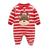 Zhhlinyuan ロンパース カバーオール Newborn ベビー Boy Girl Infant Front Zipper Microfleece Long Sleeve Romper Jump
