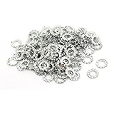 uxcell ロックワッシャー 4mm内径 炭素鋼 亜鉛メッキ 外部鋸歯状 150個入り