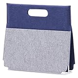 不二貿易(Fujiboeki) マガジンラック グレー×ネイビー 幅38×奥行8cm フェルト 51187