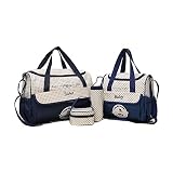 【ユウエ】マザーズバッグ ママバッグ 5点セット マタニティ用品 ハンドバッグ ショルダーバッグ レディース カバン ベビー用品 大容量 多機能 014-xm-8804(F ネイビー )