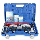 Hanchen CT-999RF チューブベンダー パイプ曲げ加工 5種類アダプター付 チューブカッターを含む 銅パイプ専用 水道/空調配管用工具 これでパイプをプロ加工 即戦力キット