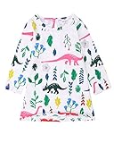 子供カジュアルドレス 女の子ナイトガウン 綿100％ ロングＴシャツ ワンピース 恐竜のスタイル 長袖パジャマ 2-7歳用 (5歳(110cm))