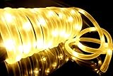 MEIKEE 50個LED ロープライト ソーラーライト ガーデンライト 7メートル 防水仕様 1.2V 光センサー付き ポータブル 電球色 クリスマスや結婚式やパーティーやガーデンなどに適する