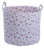 Minene Storage Basket Blue Flowers Large- round storage baskets, large fabric storage basket - great