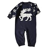 (プタス)Putars ベビー服 子供服 ロンパース ニット セーター 二色 女の子 男の子 クリスマス 鹿柄 冬服 新生児 歩行服 出産お祝い 記念日 プレゼント 4-22ヶ月