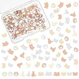 OLYCRAFT 640個8種類 レジン封入 ねこメタルパーツ ねこネイルパーツ ねこメタルレジン封入 メタルネイルパーツ ネイルパーツ レジンパーツ ネックレス イヤリング ゴールド シルバー ローズゴールドバック