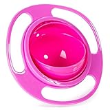 Aomeiter Gyro Bowl- Spill Resistant Kids Gyroscopic Bowl with Lid Non Spill Bowl Pink by Aomeiter